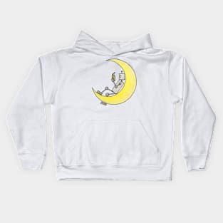 Reading on the moon Kids Hoodie